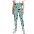thumbnail image 2 of COEQINE Girls Leggings Kids Stretchy Athletic Dance Workout Running Yoga Pants for Girls, for 6-7 Years Kids, Easter Bunny Carrot Egg Green, 2 of 7