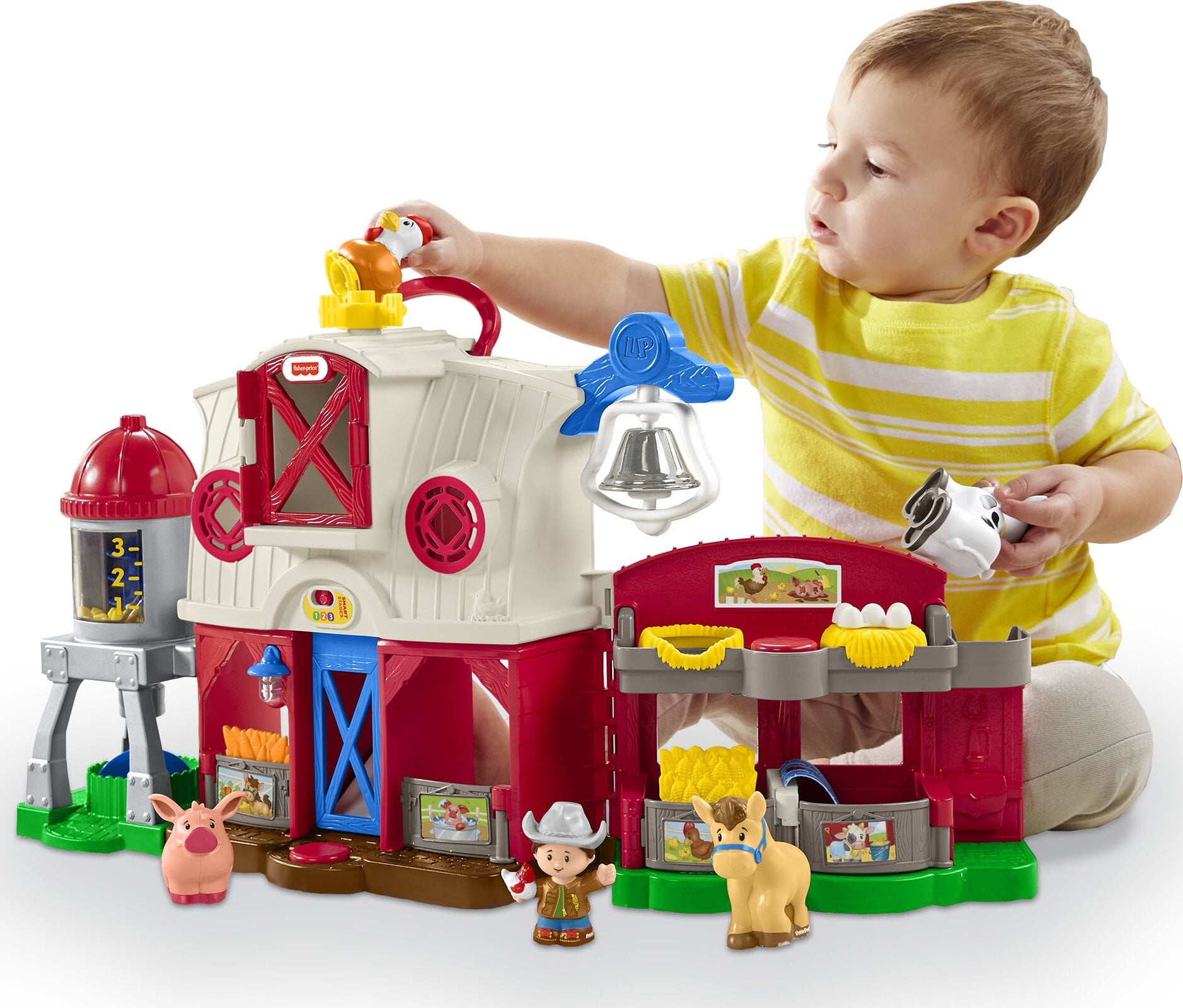 Fisher-Price Little People Happy Animals Farm Playset, Barn Caring