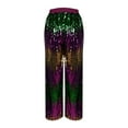 thumbnail image 6 of QATAINLAV Sequin Pants for Women Casual Drawstring High Waist Wide Leg Trousers Fashion Glitter Sparkly Sweatpants Party Club Wear Multicolor M, 6 of 8