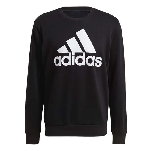 Sudadera Adidas Essentials Talla M Cuello Redondo Big Logo Negra