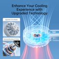 thumbnail image 2 of Handheld Portable Fan with Powerful Motor,LED Display,3600mAh Battery,5 Wind Speeds,Lanyard; Summer Essentials USB Rechargeable Hand held Fan for Travel,Beach,Makeup,Concerts-Gery, 2 of 5