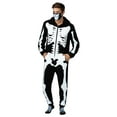 thumbnail image 4 of Prestigez Mens Family Skeleton Onesie Pajama Costume Union Suit Sleepwear With Hood, Mask, And Socks, White - Skeleton, Size: Men - L, 4 of 7
