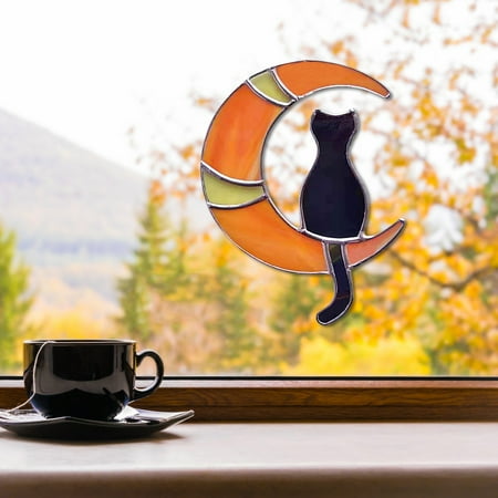 

Huaai Hangs Pendant Moon Standing Cat Garden Decoration Decoration The On Colorful Hangs A
