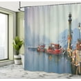thumbnail image 5 of Ambesonne Colorful Shower Curtain, Harbor Boats and Birds, 69"Wx70"L, Multicolor, 5 of 5