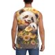 thumbnail image 4 of Fotbe Cute Panda Sunflower Men's Camiseta sin Mangas Estampada para Hombres, Playera Casual para Gimnasio, Entrenamiento, Playa-Medium, 4 of 7