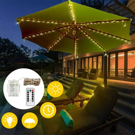 104 Led Strings Lights For Patio Umbrella 8 Lighting Modes With Remote Control Battery Operated Waterproof String Light Indoor Outdoor Rgb Not Included Canada - Outdoor Led Lanterns For Patio