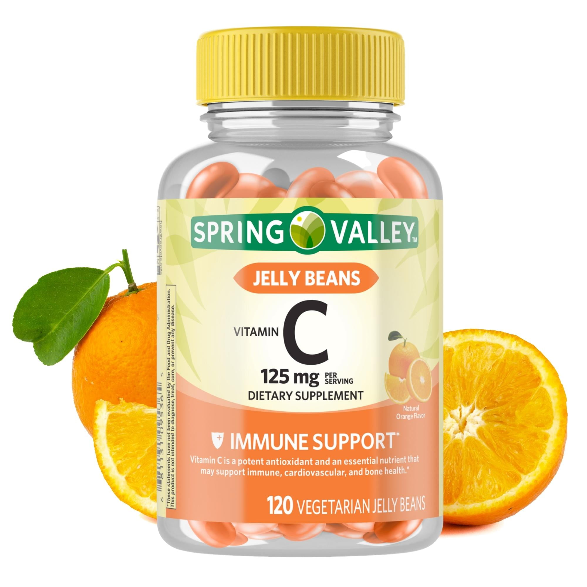 Spring Valley Vitamin C, 125 mg Vegetarian Jelly Beans Supplement, 120 Count