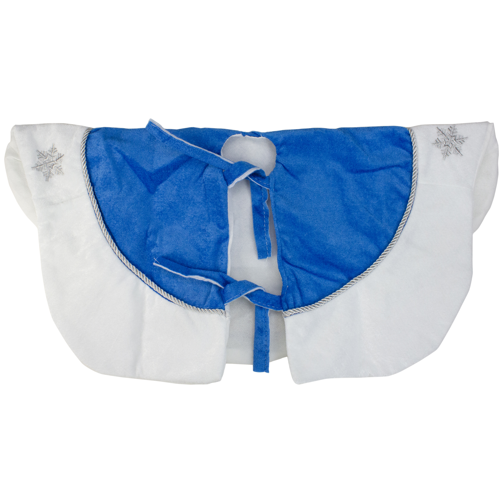 45.5" Blue and White Ford Scalloped Christmas Tree Skirt