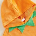 thumbnail image 5 of Halloween Hooded Poncho for Kids Fluffy Pumpkin Face Hooded Poncho (Orange), 5 of 7