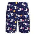 thumbnail image 6 of Kdxio Lama in Space Pattern Mens Casual Shorts - Drawstring Summer Beach Sports Shorts for Men, 6 of 9