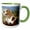 Green/White, variant on 3drose, Basset Hound, 11oz Two-tone Blue Mug