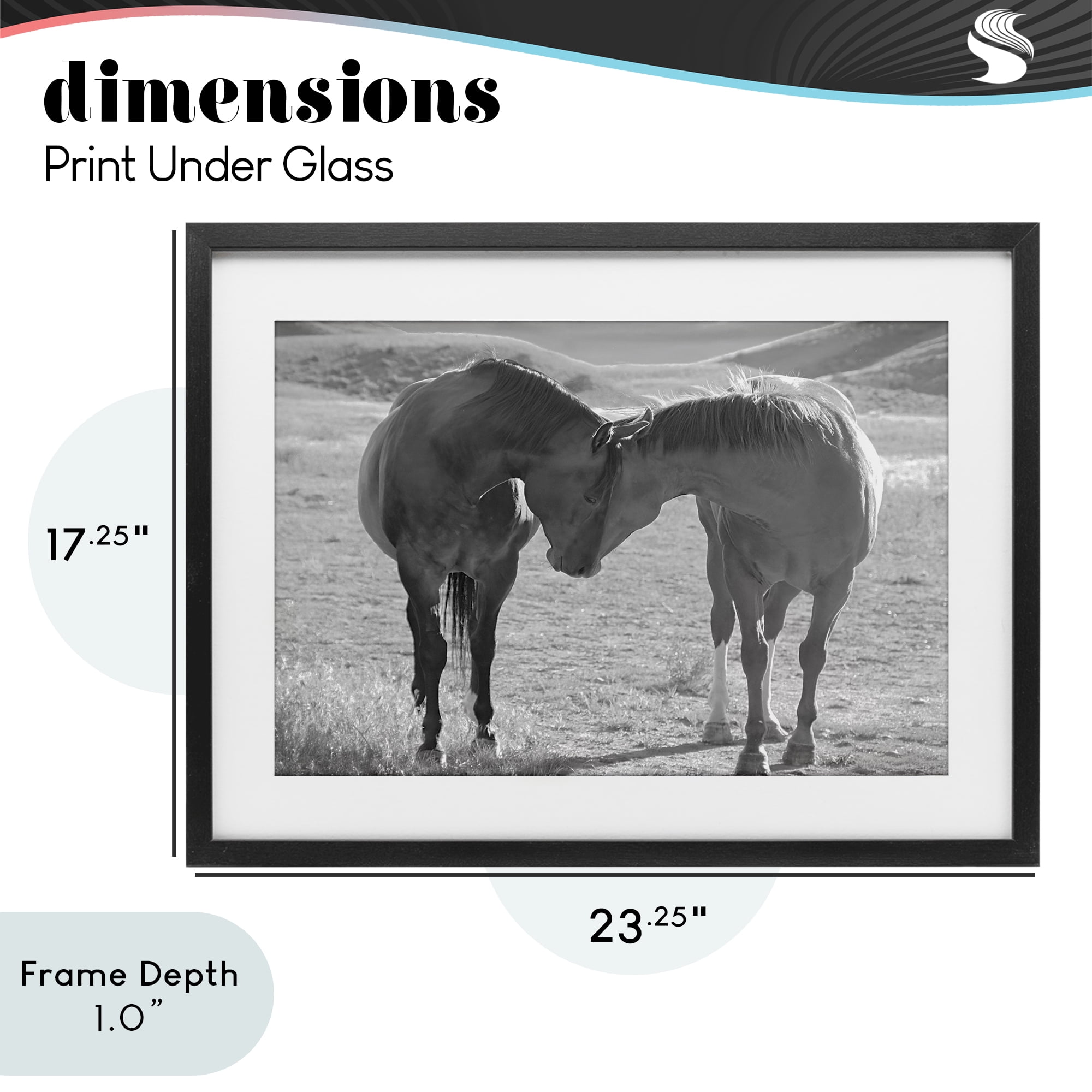 Stupell Industries Sweet Nothings Bond Between Horses Black Framed Print Under Glass, design by Steve Toole