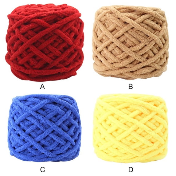 4PCS Chenille Yarn Icicle Line,Soft Thick Cotton Scarf Knitting Wool Yarn Ball DIY Craft for Sweaters Scarves Thick Yarns
