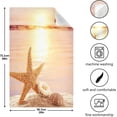 thumbnail image 5 of Starfish Shells Sandy Tea Towels Set of 1 Beach Sunset Time Kitchen Dish Cloth with Hanging Loop, 18"x28"Lint-Free Absorbent Towel for Kitchen Drying Wiping and Cleaning, 5 of 7