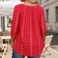 thumbnail image 3 of Craaazy Ladies Plus Size Printed Topss, Round Neck Ruffle Sleeve Casual Shirt, Loose Fit Comfy Blouse for Everyday Outfits Gifts, 3 of 7