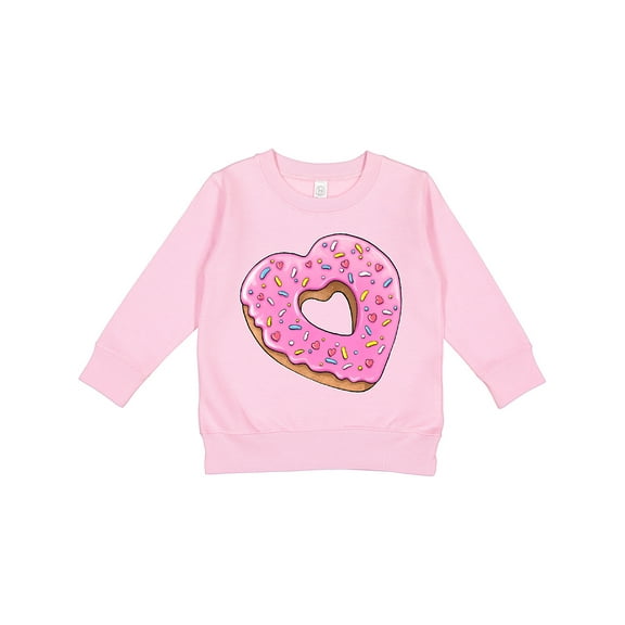 Inktastic Heart Shaped Donut with Pink Icing and Sprinkles Toddler Sweatshirt
