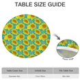 thumbnail image 6 of Elastic Hem Round Tablecloth with Vintage Sunflower Design, Durable Polyester, Fits 44-52" Round Dining Tables, 6 of 7