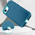 thumbnail image 6 of Petocase For iPhone 16e Case (2025) / iPhone 17e Case (2026),3-Layer Shockproof Military-Grade Protection Rugged Heavy Duty Durable Phone Cover Case 6.1 inch,Turquoise, 6 of 8