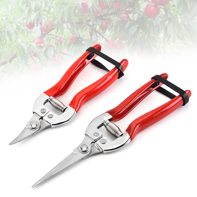JM 2 Tijeras de podar de jardín Tijeras de jardín de mano profesional Cuchillas rectas Tijeras de jardinería para recoger frutas Flores Verduras Bonsai Plantas Tijeras de cosecha JM