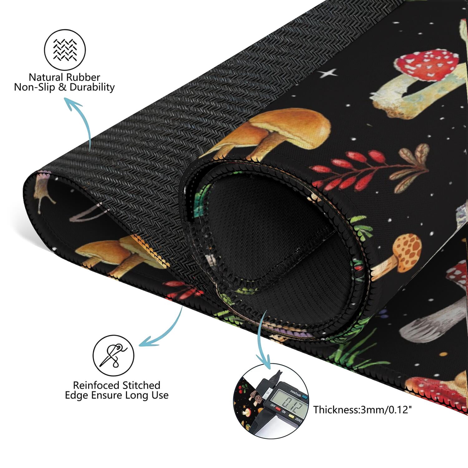 Large Plants Design Mahjong Pad 31.5x31.5 Inches Constructed from Durable Rubber Featuring Anti-Slip Non-Slip Backing and Noise Reduction for Card Games