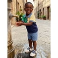 thumbnail image 4 of Loicainy Toddler Baby Boy Summer Clothes Set 3 6 12 18 24 Months 2T 3T Contrast Color Short Sleeve Lapel Button T Shirt Elastic Waist Solid Shorts 2 Piece Outfits, 4 of 9