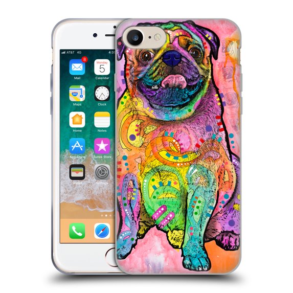 Head Case Designs Officially Licensed Dean Russo Dogs 3 Pug Soft Gel Case Compatible with Apple iPhone 7 / 8 / SE 2020 & 2022