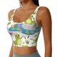 thumbnail image 2 of Fotbe Cartoon Frogs Sujetador Deportivo Largo sin Aros para Mujer con Almohadillas y Soporte Medio, Transpirable y Absorbente, Camiseta Tipo Chaleco o Tank Top-X-Large, 2 of 8
