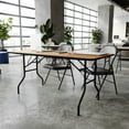 thumbnail image 2 of 30'' x 72'' Rectangular Wood Folding Banquet Table with Clear Coated Finished Top, 2 of 9
