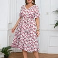 thumbnail image 5 of Plus Size Women's Dress Loose Flared Sleeve Maxi Dress Fresh Printed Mid Length Skirt Body Shaping Wide Fit Dress Beach Vacation Casual Wear XXL-XXXXL, 5 of 9