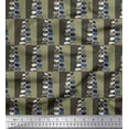 thumbnail image 1 of Soimoi polyester Crepe Fabric Check & Leaves Artistic Printed Fabric 1 Yard 42 Inch Wide, 1 of 1