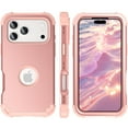 thumbnail image 6 of for iPhone 17 Pro Back Case, Phone Case Heavy Duty 2 in 1 Rugged Shockproof Protection Hybrid Hard PC Bumper Drop Protective Silicone for Girls Women Boys Men for iPhone 17 Pro, Rosegold, 6 of 7