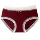 thumbnail image 1 of Women's Festives Red Cotton Panties Smooth Moisture Wicking Fabric Comfort Underwear Briefs Lace Edges Underpants good luck red outfit XXL, 1 of 4