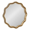 thumbnail image 5 of Kate and Laurel Hatherleigh Transitional Round Wooden Wall Mirror, 28 Inch Diameter, Gold, Modern Scalloped Wavy Wood Circle Mirror for Use in Bathroom, Entryway, or Bedroom, 5 of 9