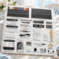 126-Piece Art Drawing Kit with 3-Color Sketchbook and Zipper Case for ...