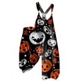 thumbnail image 1 of Mono con estampado de calabaza de Halloween para mujer: mono festivo y espeluznante para celebraciones navideñas, 1 of 5