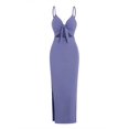 thumbnail image 2 of Vibrant V-Neck Cami Dress Sexy Cut Out Split Hem Sleeveless Flowy Essential, 2 of 13