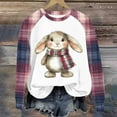 thumbnail image 2 of Happy Easter Sweatshirt Women Raglan Long Sleeve Shirts 2025 Cute Bunny Rabbit Graphic Tees Pullover Fuuny Lightweight Shirts Tops(Purple,XXL), 2 of 3