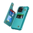 thumbnail image 3 of Allytech Wallet Case for iPhone 15 Plus with Credit Card Slots, Kickstand Anti-Fall Shockproof Camera Screen Protection Soft TPU Frame Premium PU Leather Magnetic Clasp Case - Green, 3 of 9