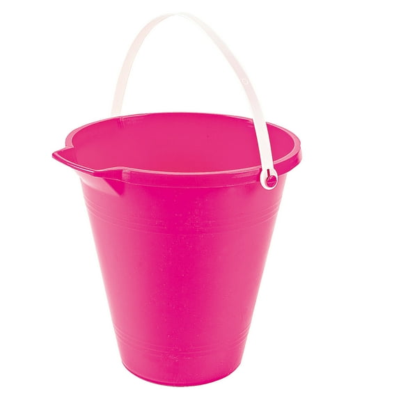 Fun Express - Pink Sand Bucket - Toys - Active Play - Beach Toys - 1 Piece