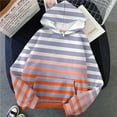 thumbnail image 3 of WTXUE Hoodies Pullover Cotton Sweaters Oversized Hoodies Striped Plus Size Long Sleeve Sweaters Pullover Fall Clothes with Pocket Basic Sweatshirt Baggy Sweaters Tunic Sweatshirt Orange Xl, 3 of 4
