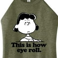 thumbnail image 3 of Peanuts - Lucy This Is How Eye Roll - Juniors High Neck Tank Top, 3 of 6