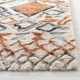 thumbnail image 4 of SAFAVIEH Casablanca Merton Abstract Moroccan Wool Shag Area Rug, Ivory/Brown, 8' x 10', 4 of 10