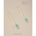 thumbnail image 2 of SNGIA 18K Gold Plated Threader Dangle Earrings for Women with Lagoon Teardrop Stone, 2 of 4