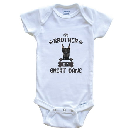 

My Brother Is A Great Dane Cute Dog Breed Baby Bodysuit 0-3 Months White