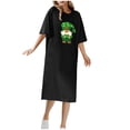 thumbnail image 2 of Viikei Women Plus Size Dresses Short Sleeve,Women's Round Neck Short Sleeved T-shirt and Ankle Dress for Spring Summer Black L, 2 of 4