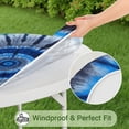 thumbnail image 5 of Blue White Tie Dye Spiral Pattern Round Fitted Tablecloth with Elastic Edge,Dining Table Cover Waterproof,Outdoor Round Tablecloth for Camping,Dining,Indoor and Outdoor, 5 of 7