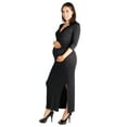 thumbnail image 2 of 24seven Comfort Apparel Alluring V-Neck Side Slit Maternity Maxi Dress, 2 of 6