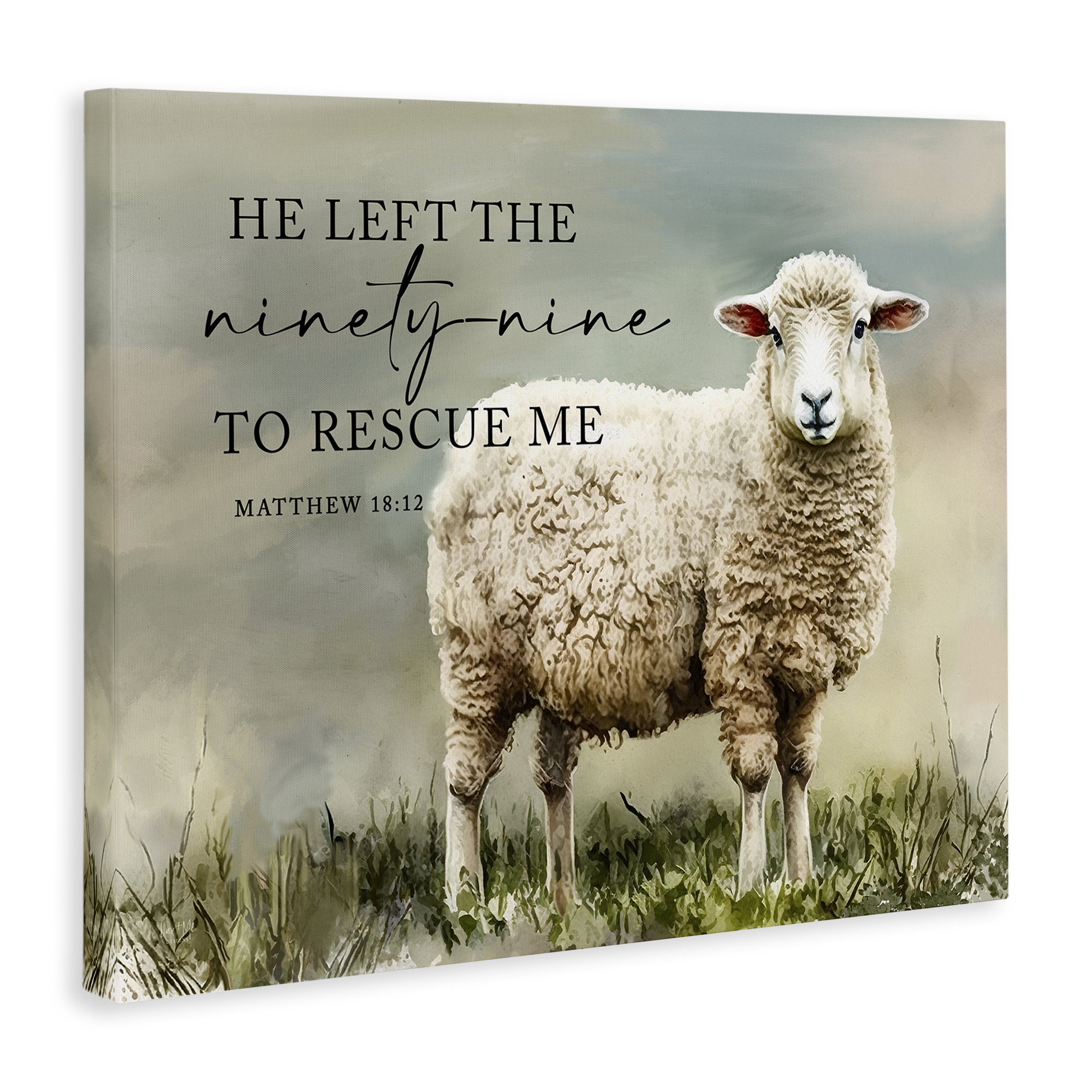 Stupell Industries Left The Ninety Nine Proverb Religious & Spiritual Painting Wrapped Canvas Art Print Wall Art, 20 x 16
