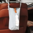 thumbnail image 3 of Hanging Canvas Tissue Holder with Custom Logo: Stylish Minimalist Design for Living Room, Car & Home Use – Durable Fabric Case for Easy Access Disposable Tissues (White), 3 of 6