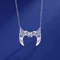 thumbnail image 2 of EUEAVAN Silver Mask Pendant Necklace Stainless Steel Bead Chain Jewelry, 2 of 6